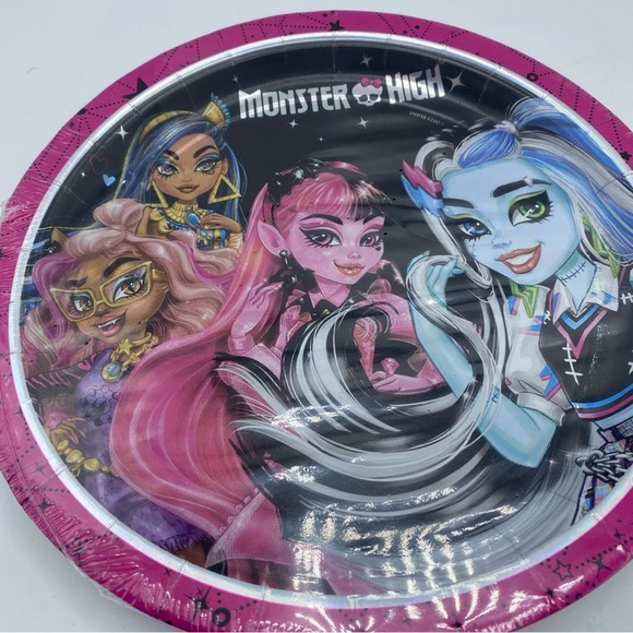 Monster High Iridescent Party Lunch Dinner Plates Birthday Supplies 24 Count - Picture 2 of 6